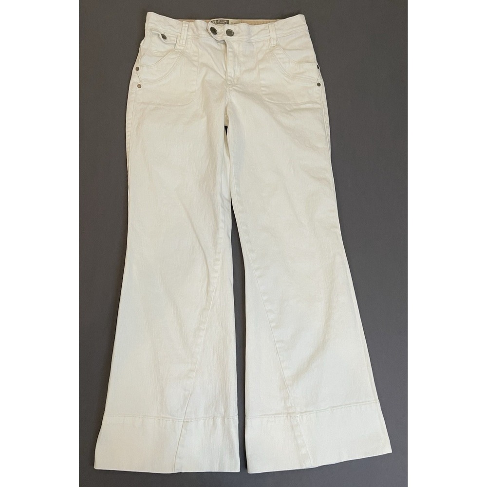 VTG Route 66 Jeans Womens Size 7/8 White Denim Stretch Flare